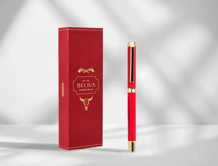 Belius Roller Wild West Aluminio Granate Dorado Tinta Negra Caja Diseño Belius Roller Wild West Aluminio Granate Dorado Tinta Negra Caja Diseño