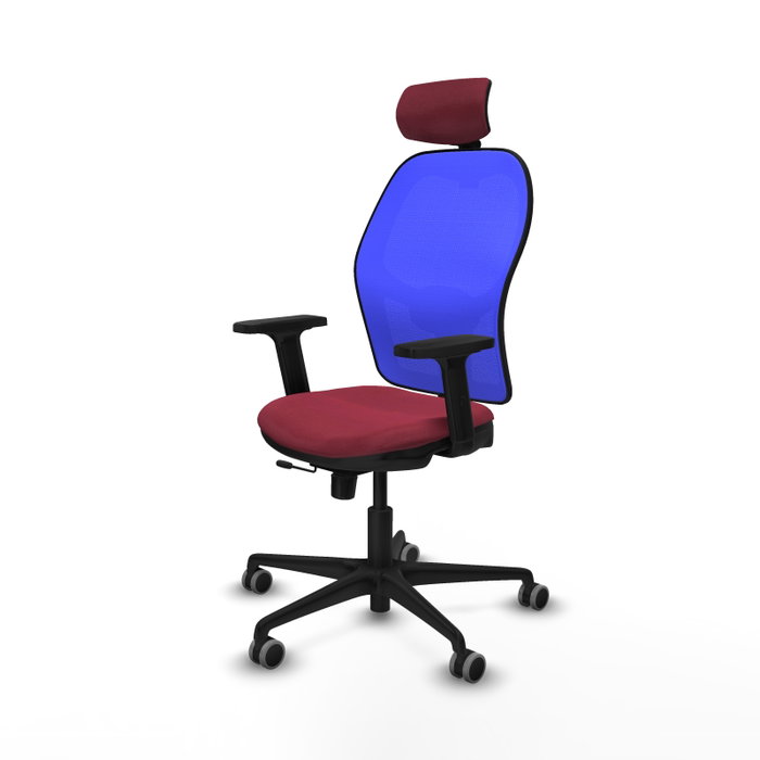 PIQUERAS Y CRESPO Silla de oficina Jorquera con mecanismo Sincro/Traslack, Granate y Azul PIQUERAS Y CRESPO Silla de oficina Jorquera con mecanismo Sincro/Traslack, Granate y Azul