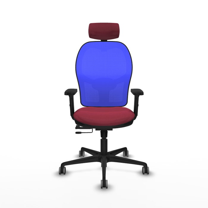 PIQUERAS Y CRESPO Silla de oficina Jorquera con mecanismo Sincro/Traslack, Granate y Azul PIQUERAS Y CRESPO Silla de oficina Jorquera con mecanismo Sincro/Traslack, Granate y Azul