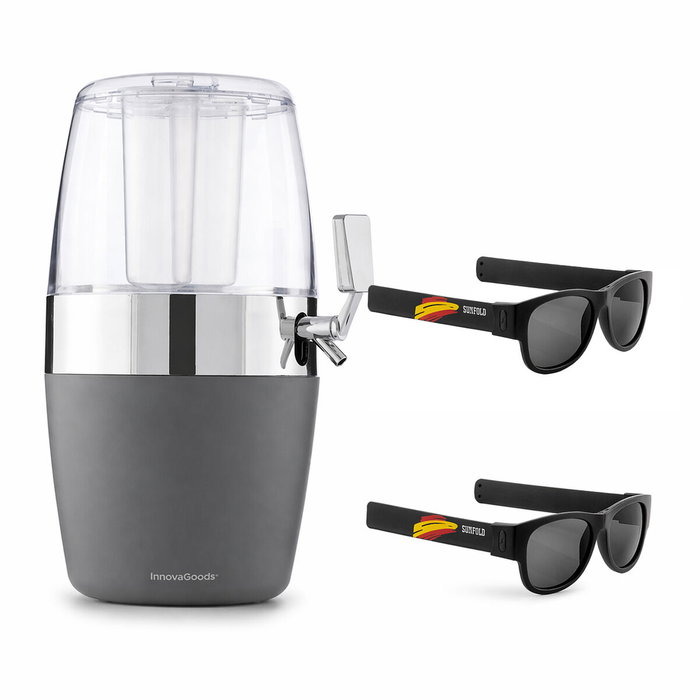 Pack Dispensador de Cerveza Refrigerante InnovaGoods y 2 Gafas de Sol Enrollables Sunfold Spain Black Pack Dispensador de Cerveza Refrigerante InnovaGoods y 2 Gafas de Sol Enrollables Sunfold Spain Black
