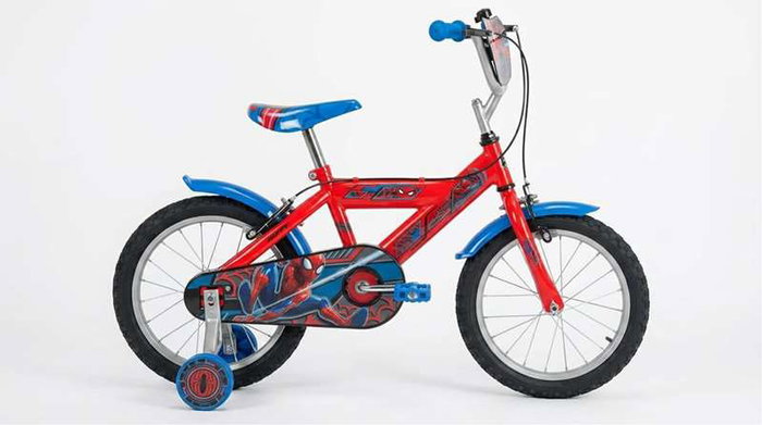 Huffy Bicicleta Spiderman 16 Pulgadas para Niños de 5 a 8 Años, Versión en Español