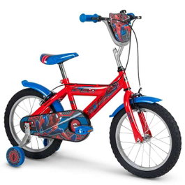 Huffy Bicicleta Spiderman 16 Pulgadas para Niños de 5 a 8 Años, Versión en Español