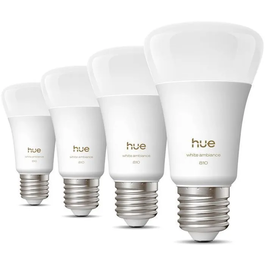Philips Hue White A60 810lm E27 6W Lámpara LED Inteligente, 4 Paquete
