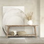 DKD Home Decor Consola de Teca Reciclada Decapé Blanco