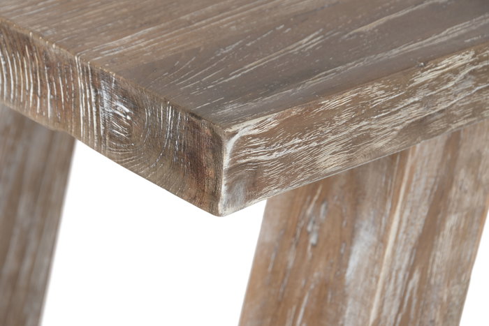 DKD Home Decor Consola de Teca Reciclada Decapé Blanco