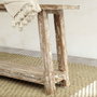 DKD Home Decor Consola de Teca Reciclada Decapé Blanco