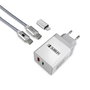 Subblim Cargador Ultra Rápido 25W PD+QC3.0 con Cable USB-C a Lightning Blanco