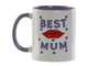 DKD Home Decor Taza Urban Lila Blanco cm (6 Unidades) Colección Labios Apto Microondas Lavavajillas Porcelana