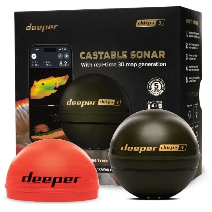 Deeper DEE4779032950992 Sonda de Pesca Inalámbrica con GPS y Creación de Mapas 3D Negra