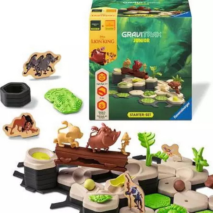 Ravensburger Gravitrax Junior Starter Set El Rey León, Circuitos de canicas, 71 piezas