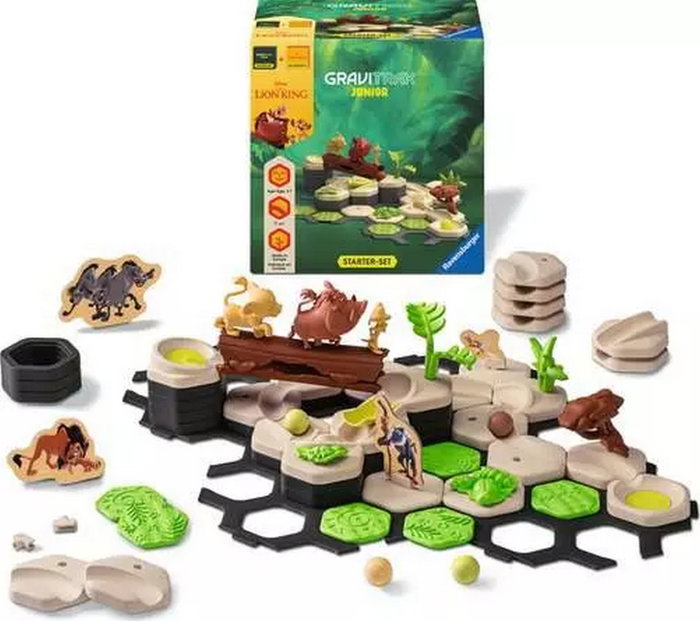 Ravensburger Gravitrax Junior Starter Set El Rey León, Circuitos de canicas, 71 piezas