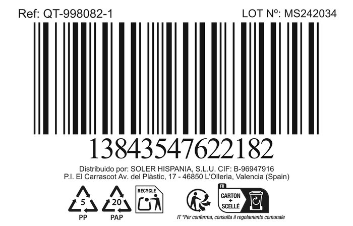 Quttin Tapa Acero Inoxidable 26-28 cm (12 Unidades)