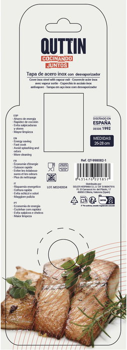 Quttin Tapa Acero Inoxidable 26-28 cm (12 Unidades)