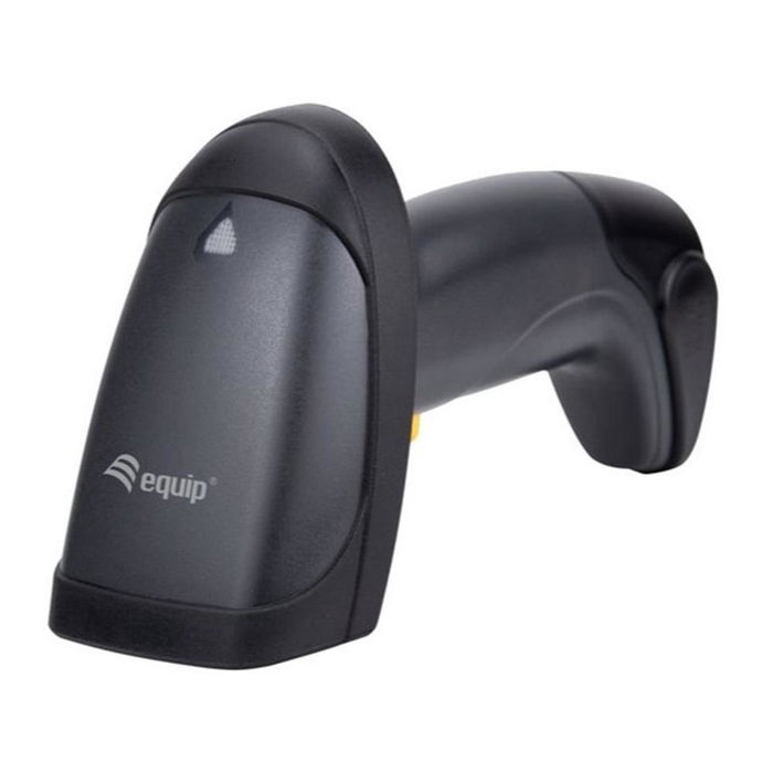 Equip 351026 - Lector de Código de Barras Inalámbrico 1D 2D Láser, 433MHz, Alcance 200m, Base Carga, IP54, Batería 1500mAh