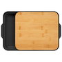Day Tabla Cortar Con Bandeja Negra para Frutas y Verduras con Bandeja Separadora Cocina 24x27.5 cm