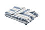 DKD Home Decor Plaid Azul Gris 260 x 160 cm Algodón Reciclado Poliéster Rayas Multiusos Hecho a Mano