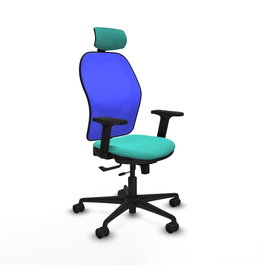 PIQUERAS Y CRESPO Silla de oficina Jorquera Sincro/Traslack Turquesa y Azul