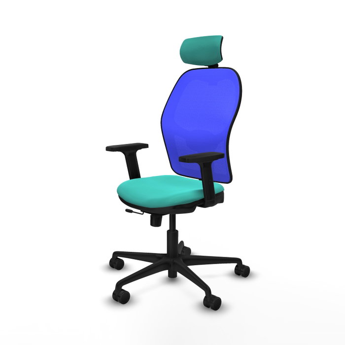 PIQUERAS Y CRESPO Silla de oficina Jorquera Sincro/Traslack Turquesa y Azul
