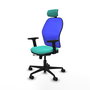 PIQUERAS Y CRESPO Silla de oficina Jorquera Sincro/Traslack Turquesa y Azul