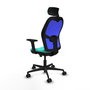 PIQUERAS Y CRESPO Silla de oficina Jorquera Sincro/Traslack Turquesa y Azul