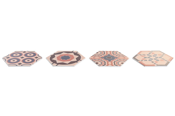 DKD Home Decor Salvamanteles Dolomite Azulejos Surtido de 4 Colores