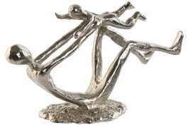 DKD Home Decor Figura de Aluminio Padre y Niño Plateado