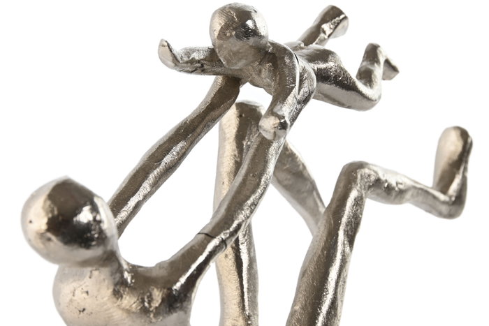 DKD Home Decor Figura de Aluminio Padre y Niño Plateado
