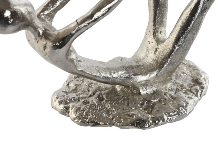 DKD Home Decor Figura de Aluminio Padre y Niño Plateado