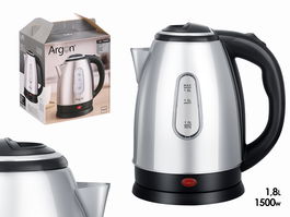 Argon Hervidor de Acero Inoxidable 1.8L Plata/Negro 22x23x16 cm (Set de 6)