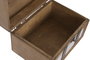 DKD Home Decor Caja o Baúl Alpino de Madera y Poliéster Blanco y Marrón, 17x16x23 cm, Set de 2 Piezas