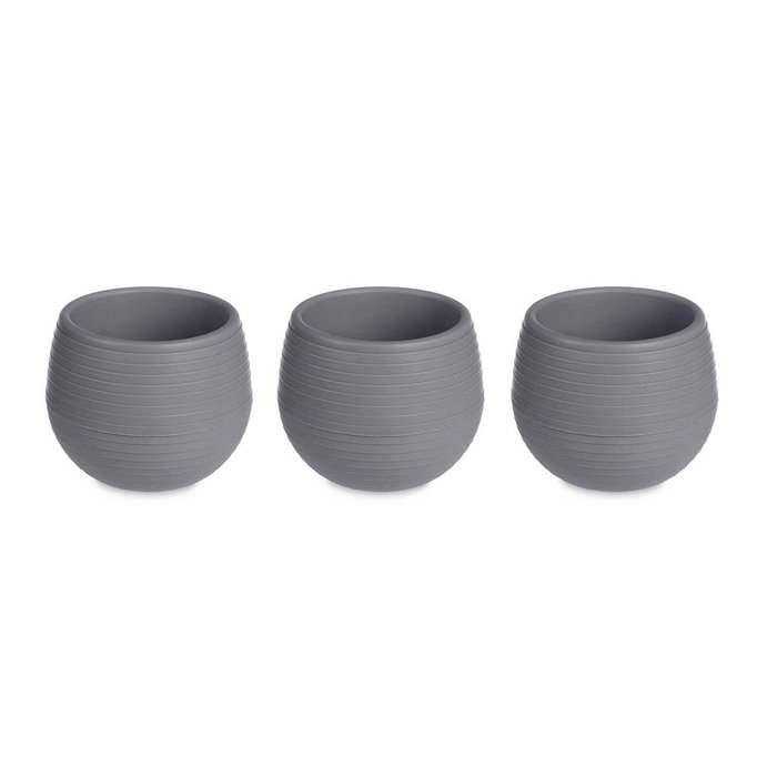 Set de Macetas Ibergarden Antracita Plástico 6,2 x 6,2 x 6,6 cm 25 x 7 x 8 cm (8 Unidades)