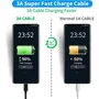 Generico Cable de carga + datos USB-A a USB-C 6A 1m blanco