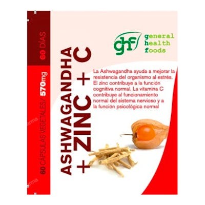 GHF Ashwagandha + Zinc + C 570mg 60 cápsulas GHF Ashwagandha + Zinc + C 570mg 60 cápsulas