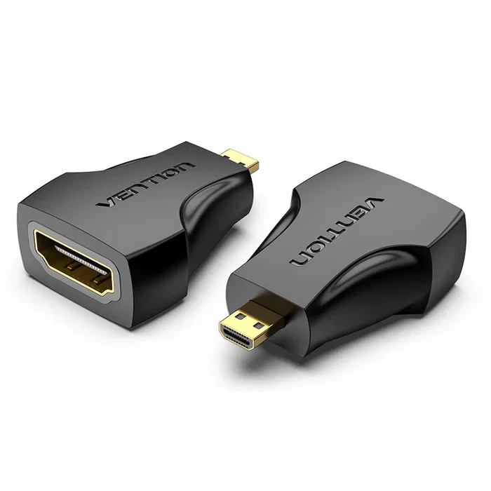 Vention AITB0 Adaptador Micro HDMI Macho a HDMI Hembra - Conversor / Cambiador de Género, Negro