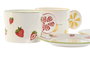 DKD Home Decor Conjunto de Taza y Platillo de Porcelana Frutas 24