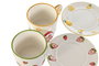 DKD Home Decor Conjunto de Taza y Platillo de Porcelana Frutas 24