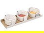 VESSIA Set de 3 Tarros para Salsa de Porcelana, 200 ml, Blanco, Dimensiones: 34 x 5.8 x 10 cm (Set de 24)
