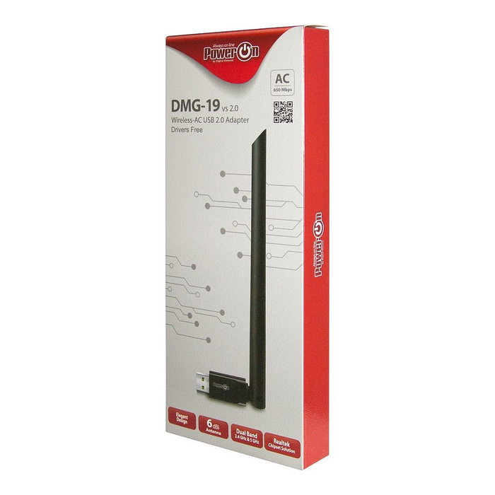 Inter-Tech DMG-19 Adaptador de Red USB Inalámbrico WiFi 650 Mbit/s Doble Banda Negro