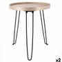 Vinthera Mesa Auxiliar Moa Acero y Madera 40x48 cm (2 Unidades)