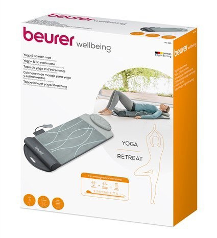 Beurer MG-280 Colchoneta de Masaje Eléctrica para Yoga y Estiramientos con 7 Bolsas de Aire, 3 Intensidades y 4 Programas