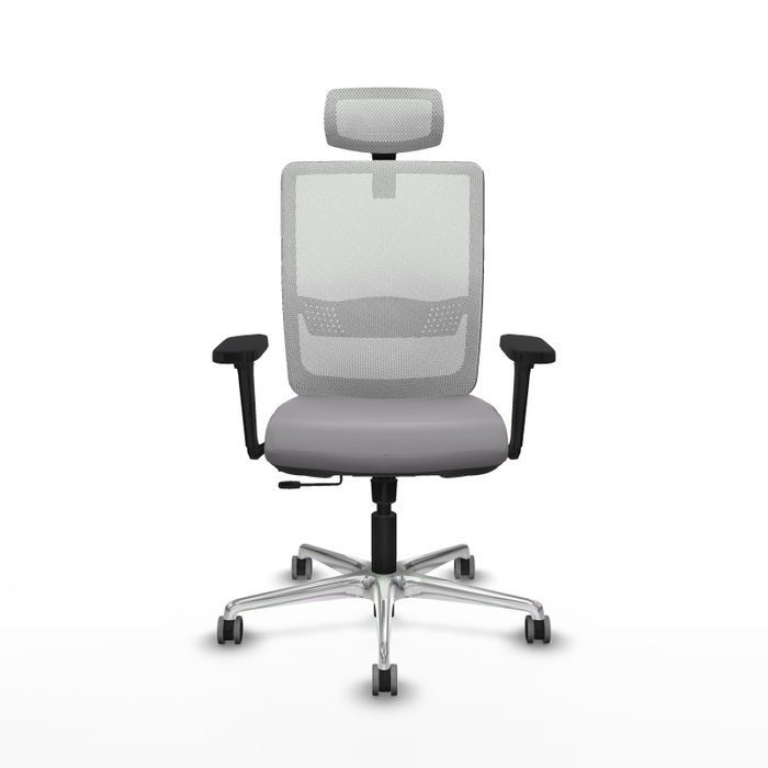 PIQUERAS Y CRESPO Silla de oficina Haches con mecanismo Sincro/Traslack, Gris y Blanco