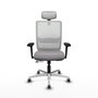 PIQUERAS Y CRESPO Silla de oficina Haches con mecanismo Sincro/Traslack, Gris y Blanco