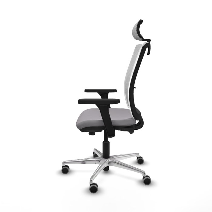 PIQUERAS Y CRESPO Silla de oficina Haches con mecanismo Sincro/Traslack, Gris y Blanco