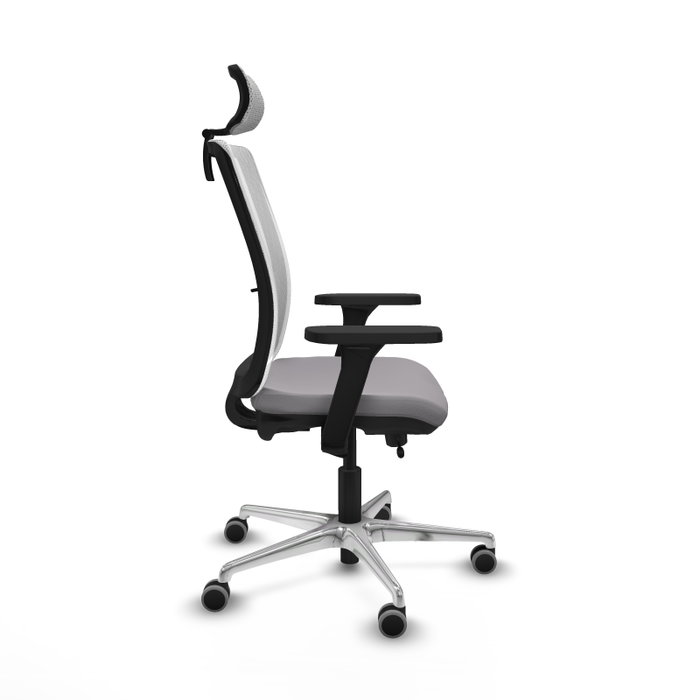 PIQUERAS Y CRESPO Silla de oficina Haches con mecanismo Sincro/Traslack, Gris y Blanco