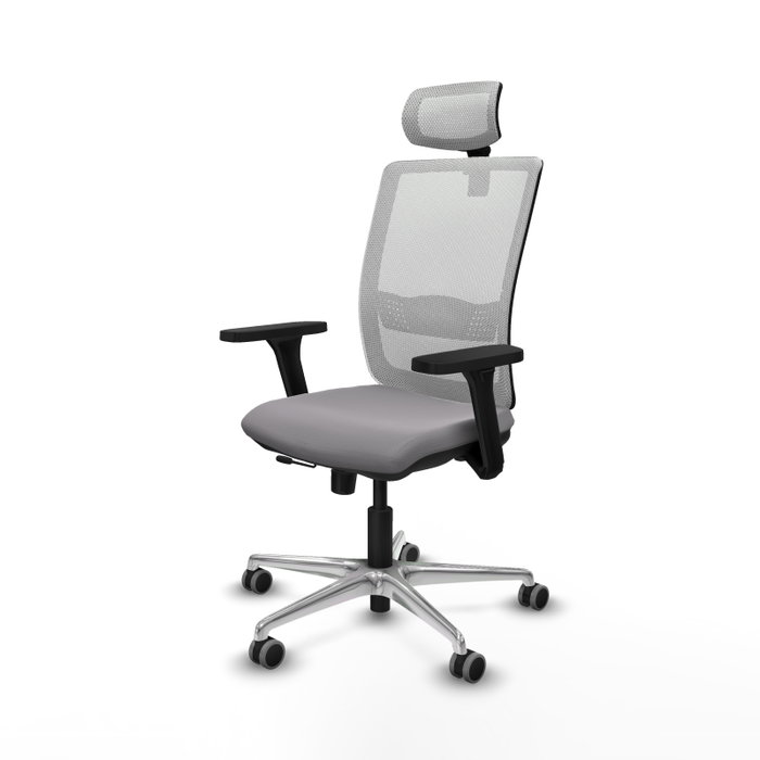PIQUERAS Y CRESPO Silla de oficina Haches con mecanismo Sincro/Traslack, Gris y Blanco