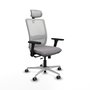 PIQUERAS Y CRESPO Silla de oficina Haches con mecanismo Sincro/Traslack, Gris y Blanco