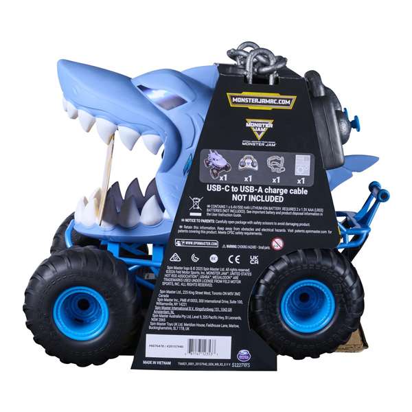 Spin Master Megalodon Monster Jam Coche Radio Control Escala 1:15