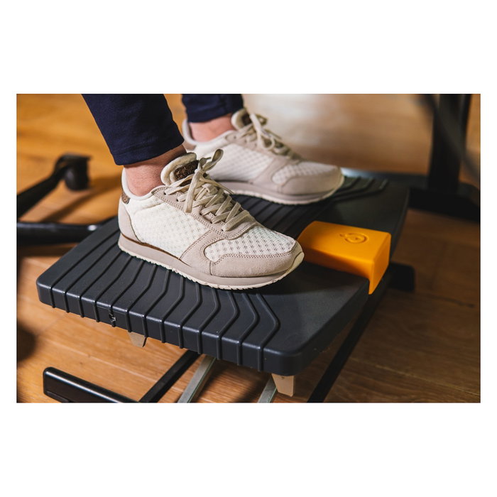 BakkerElkhuizen Pro 959 Reposapiés Ajustable Altura 6-37cm Negro Gris Naranja Plástico Caucho Acero 120kg Base Antideslizante País Bajos