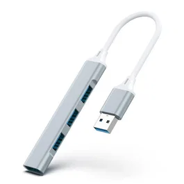 Generico Hub USB 4 Puertos USB 3.0 Expansor de Puertos en Aleación de Aluminio Color Gris con Certificación CE/FCC/ROHS