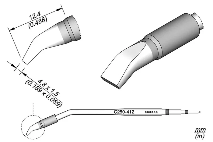JBC TOOLS Pico tipo destornillador acodado 4,8x1,5mm